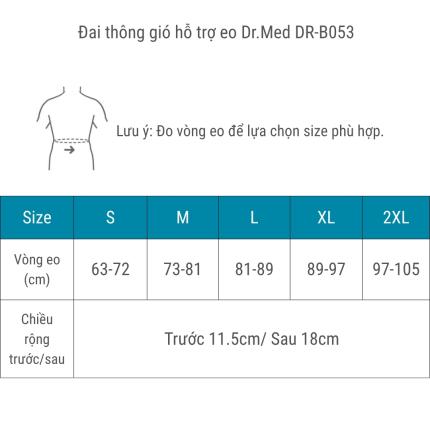 Đai Thông Gió Hỗ Trợ Eo Dr Med DR B053