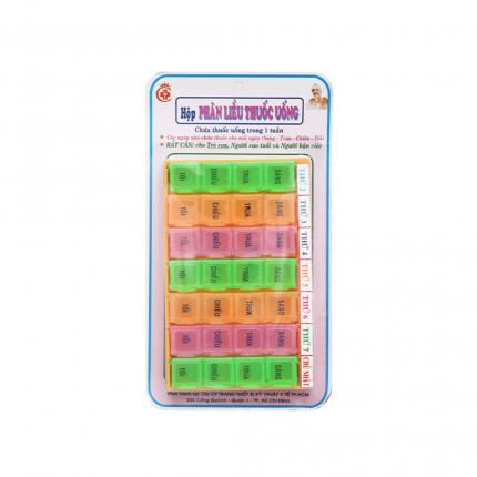 Dụng cụ phân liều thuốc uống trong 1 tuần giúp uống thuốc đúng liều