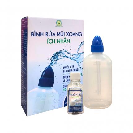 Dụng cụ rửa mũi Ích Nhân - Hỗ trợ điều trị nghẹt mũi hộp 1 bình + 30 viên