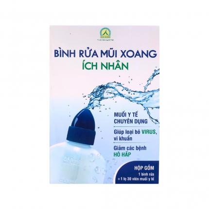 Dụng cụ rửa mũi Ích Nhân - Hỗ trợ điều trị nghẹt mũi hộp 1 bình + 30 viên