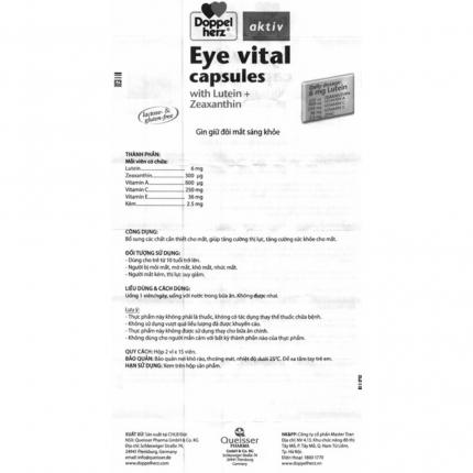 Tờ hướng dẫn sử dụng Eye Vital Capsules