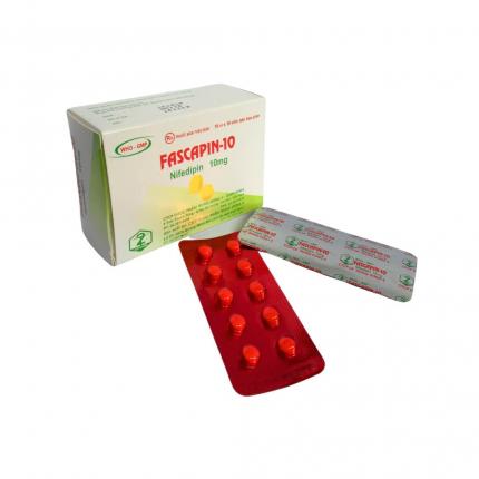 Fascapin-10 - Dự phòng cơn đau thắt ngực, điều trị tăng huyết áp