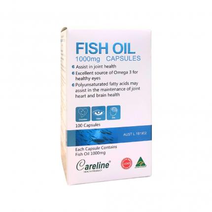 Fish Oil 1000mg Careline - Dầu cá hồi tốt cho mắt, não hộp 100 viên