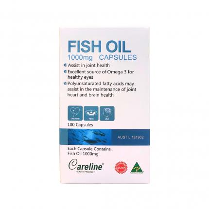 Fish Oil 1000mg Careline - Dầu cá hồi tốt cho mắt, não hộp 100 viên