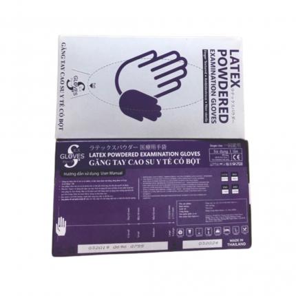 Găng tay Latex Powdered Examination gloves size M hộp 50 đôi
