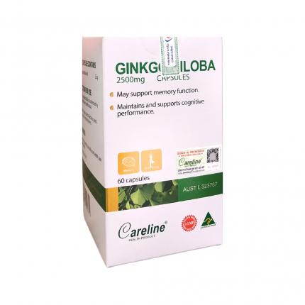 Ginkgo Biloba Careline 2500mg - Bổ não, tăng cường tuần hoàn não (60 viên)