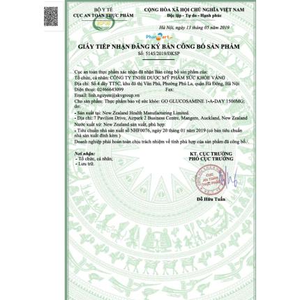 Viên Xương Khớp GO Glucosamine 1 A Day 1500mg SỨC KHỎE VÀNG