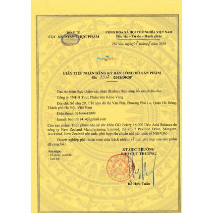 GO Celery 16,000 Uric Acid Balance SỨC KHỎE VÀNG