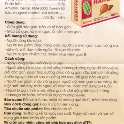Công dụng của Hamega Nam Dược