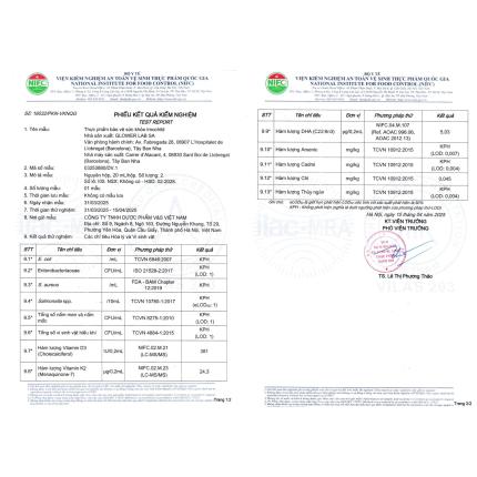 Phiếu Kiểm Nghiệm Imochild D3K2