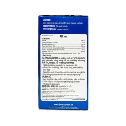 Viên uống Jex Max Ecogreen hỗ trợ giảm đau xương khớp cấp tính và mãn tính