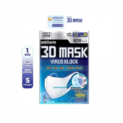 Khẩu Trang Unicharm 3D Mask Virus Block