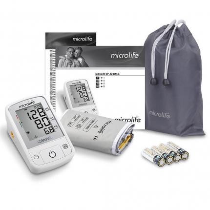 Bộ sản phẩm Máy đo huyết áp bắp tay Microlife BP A2 Basic