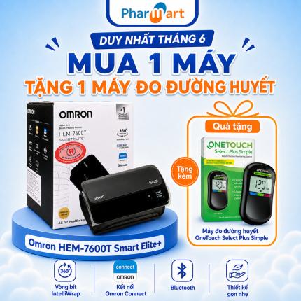 Máy đo huyết áp bắp tay Omron HEM 7600T (sản xuất tại Nhật Bản)