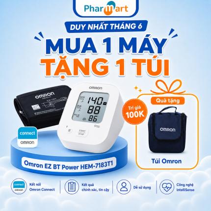 Máy đo huyết áp Omron EZ BT Larger HEM-7183T1 - có bluetooth, vòng bít lớn