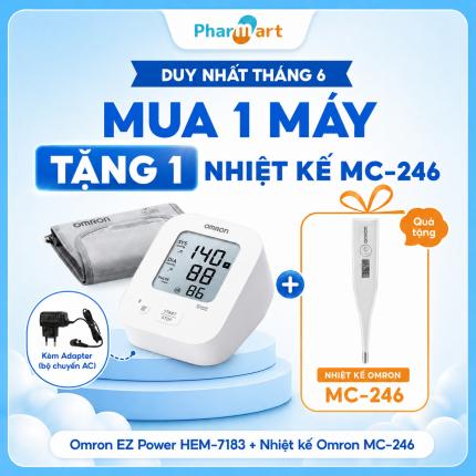 Máy đo huyết áp Omron EZ Power HEM-7183 - Có kèm Adapter, thay thế 7142T2