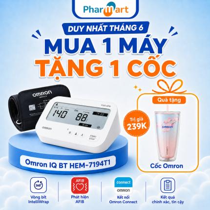 Máy đo huyết áp Omron IQ BT HEM-7194T1 - Cảnh báo rung nhĩ, có bluetooth