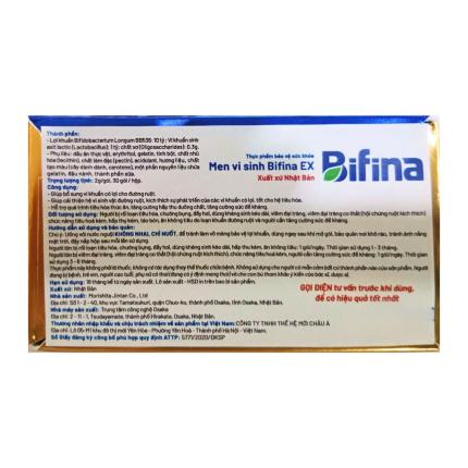 Men Vi Sinh Health Aid Bifina EX (Hộp 30 Gói)
