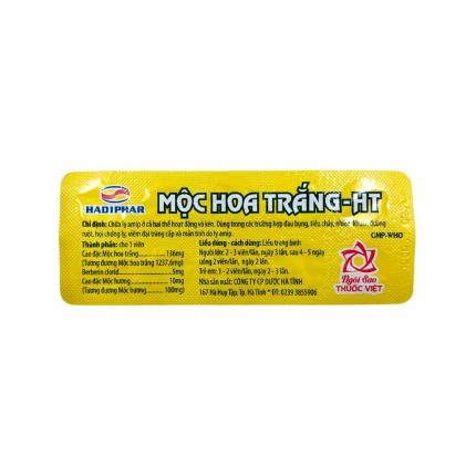 Thuốc Mộc hoa trắng - HT - Hỗ trợ điều trị tiêu chảy