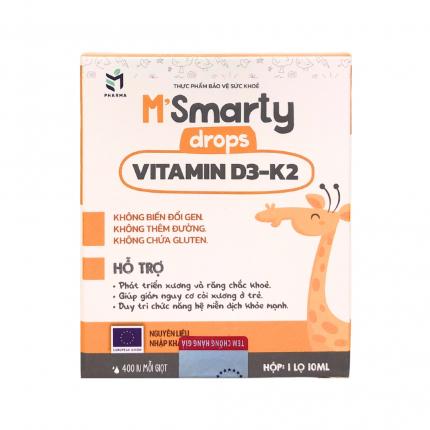 M'smarty drops vitamin D3-K2 - Hỗ trợ tăng chiều cao lọ 10ml
