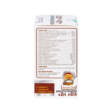 Multivitamin + Zn + D3 Royal Care - Tăng sức đề kháng, giảm mệt mỏi