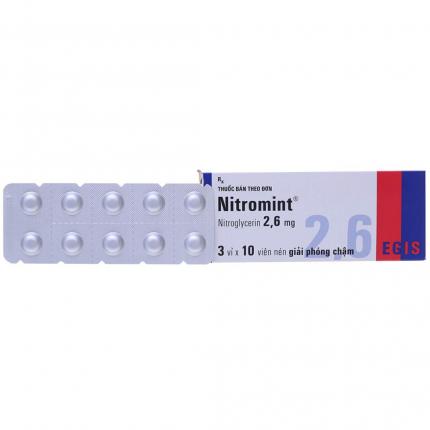 Nitromint 2.6mg - Điều trị đau thắt ngực, suy tim