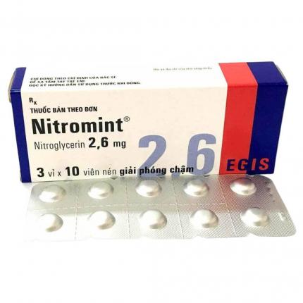 Nitromint 2.6mg - Điều trị đau thắt ngực, suy tim