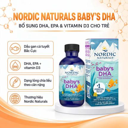 Nordic Naturals Baby's Dha - Hỗ trợ phát triển não bộ, thị giác cho trẻ