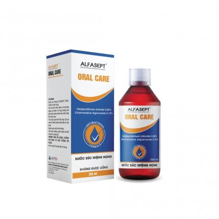 Nước súc miệng họng Alfasept Oral Care hương bạc hà 012% CHG - Ngăn ngừa vi khuẩn gây viêm lợi, giữ hơi thở tươi mát