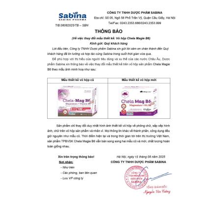 Thông Báo đổi Mẫu Chela Mag B6