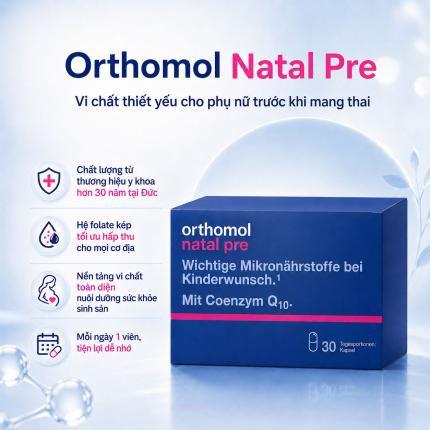Orthomol Natal Pre - Hỗ trợ sức khỏe nữ giới chuẩn bị mang thai