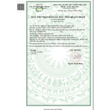 Xác nhận công bố phù hợp an toàn thực phẩm được Bộ Y Tế cấp phép
