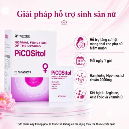PiCOSitol (Hộp 30 gói) - Hỗ trợ phụ nữ đa nang buồng trứng (PCOS)