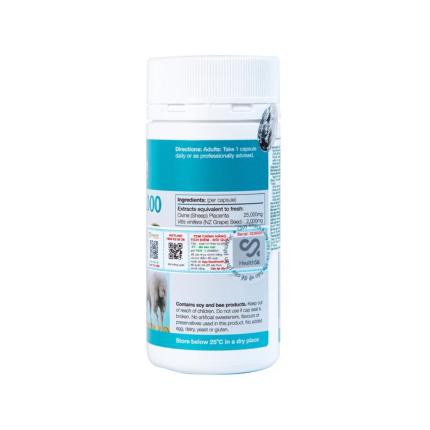 Viên uống Placenta 25,000 Plus Grape Seed hỗ trợ chống oxy hóa, làm đẹp da