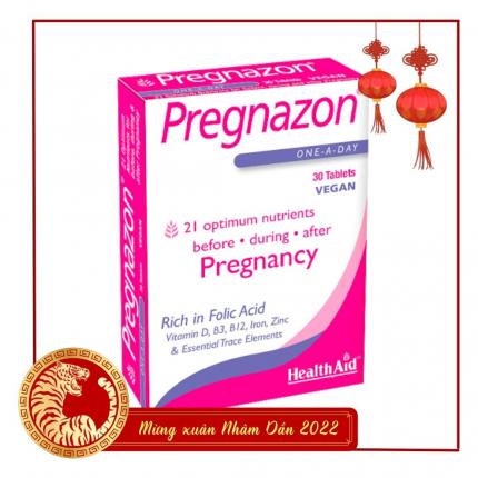 Pregnazon HealthAid - Axit Folic, Vit B6, B12, Iron ++