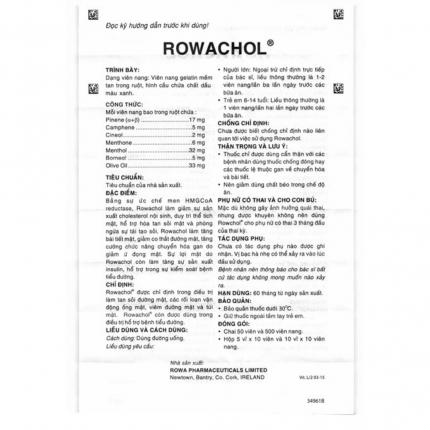 Hướng dẫn sử dụng Rowachol