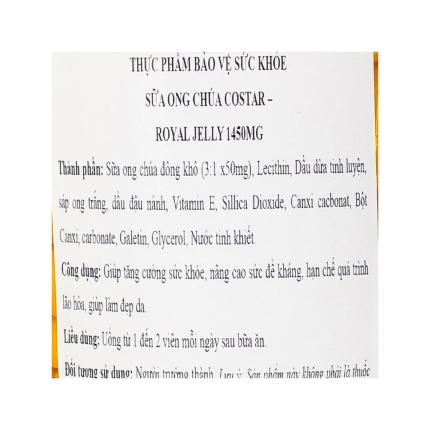 Viên uống Royal Jelly Costar giúp tăng cường sức khỏe, năng cao đề kháng