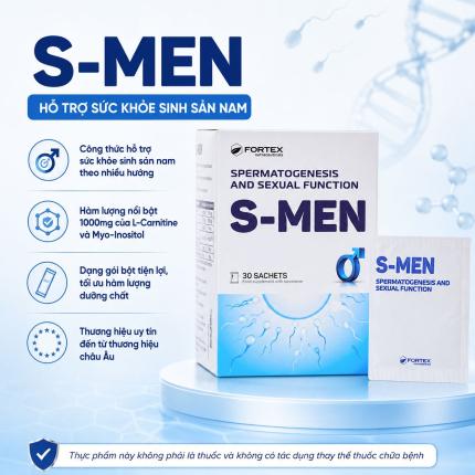 S-Men (Hộp 30 gói) - Hỗ trợ tăng chất lượng tinh trùng nam giới