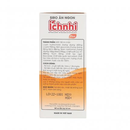 thành phần của Siro Ăn ngon Ích Nhi