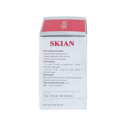 Viên uống Skian Medisun giúp chống oxy hóa, tăng cường sức khỏe cho da