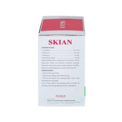 Viên uống Skian Medisun giúp chống oxy hóa, tăng cường sức khỏe cho da