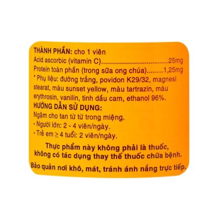 Viên ngậm Sữa Ong Chúa Vitamin C Mekophar bổ sung vitamin C cho cơ thể