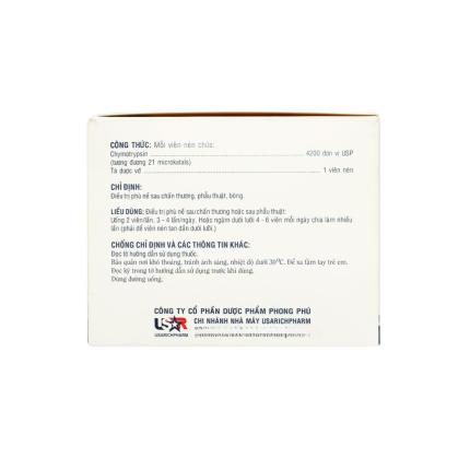 Thuốc Alphachymotrypsin Phong Phú 4200 IU - Điều trị sưng viêm, phù nề