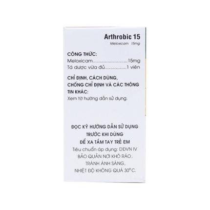 Thuốc Arthrobic (15mg) Điều Trị Viêm đau Xương Khớp, Viêm Khớp Dạng Thấp (2)