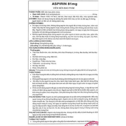 Thuốc Aspirin Vidipha (81mg) Phòng Ngừa Nhồi Máu Cơ Tim, đột Quỵ (4)