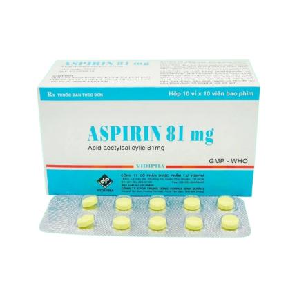 Thuốc Aspirin Vidipha (81mg) Phòng Ngừa Nhồi Máu Cơ Tim, đột Quỵ