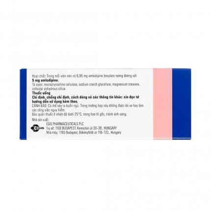 Mặt sau Cardilopin 5Mg điều trị cao huyết áp, đau thắt ngực