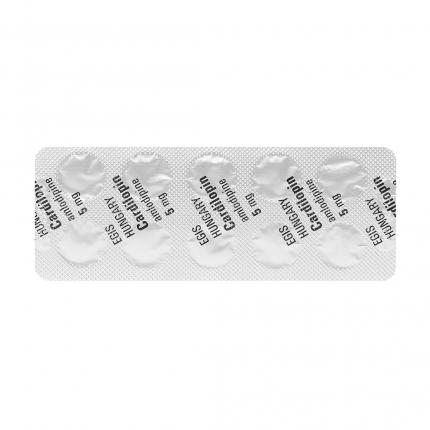 Mặt sau vỉ thuốc Cardilopin 5Mg điều trị cao huyết áp, đau thắt ngực