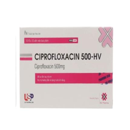 Thuốc Ciprofloxacin USP 500 HV (100 Viên) (1)