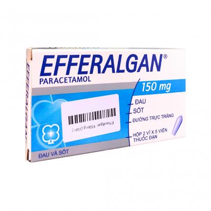 Thuốc đặt Efferalgan (150mg) - Điều trị giảm đau, hạ sốt hộp 10 viên